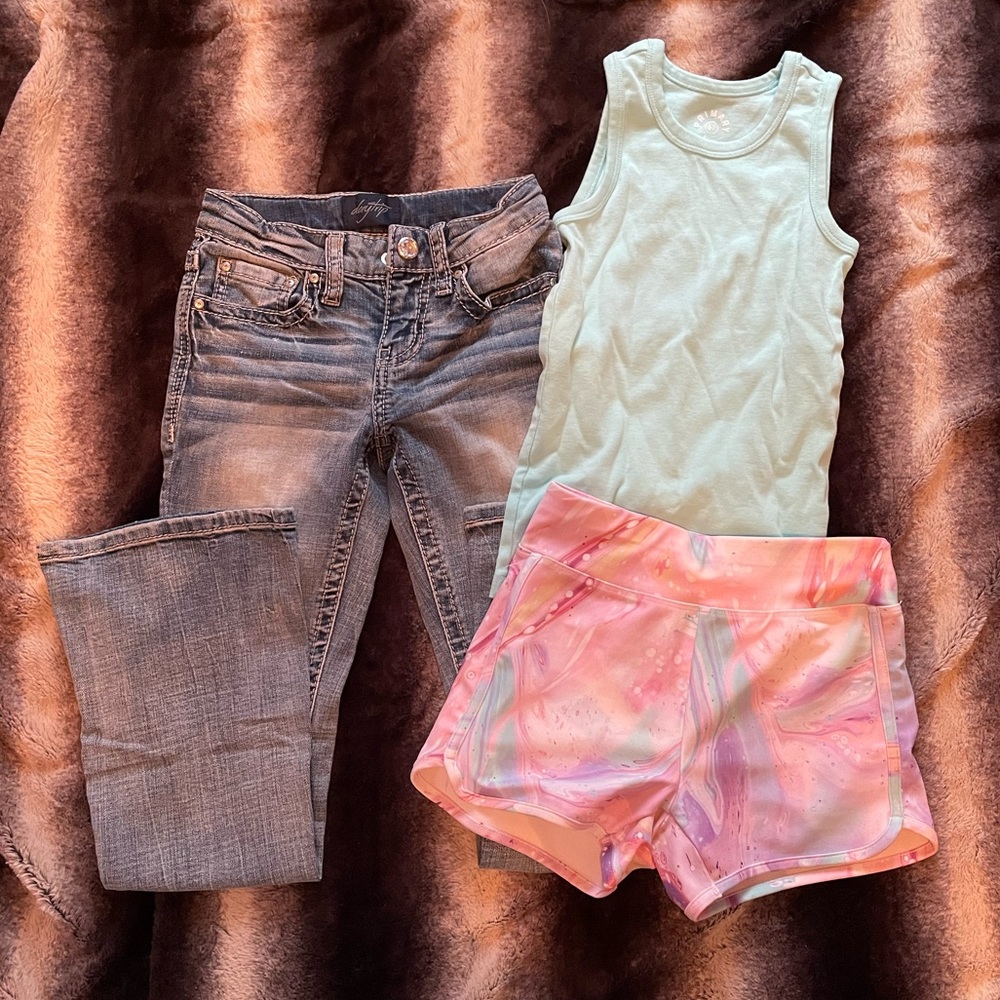 Bundle of Kids’ Shorts, Jeans, and Tank Top